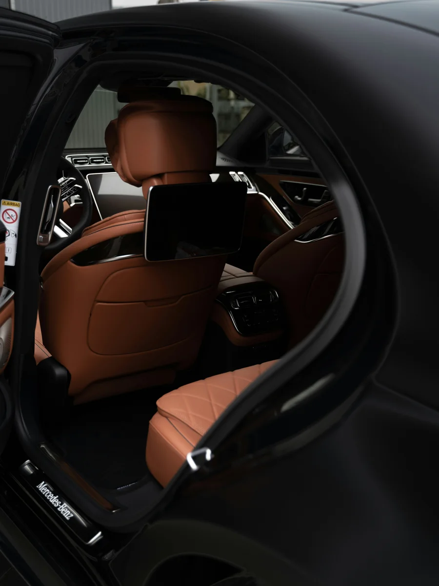Sedile posteriore Mercedes Classe S in pelle cognac